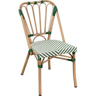 JARNAC Bistro Chair, Aluminum, Rattan, and Textilene