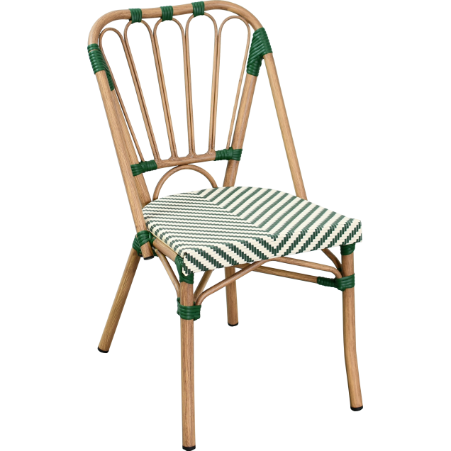 Silla de bar JARNAC de aluminio, ratán y textilene