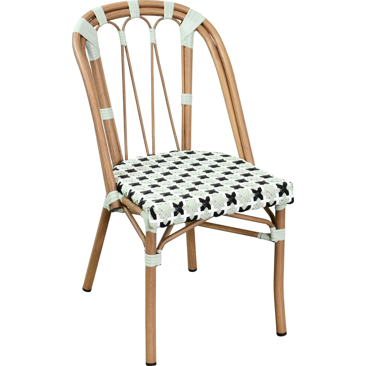 Pariser Stuhl MARSAL aus Aluminium, Rattan und Nylon