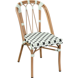 Sedia parigina MARSAL in alluminio, rattan e nylon