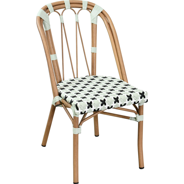 Parijse stoel MARSAL van aluminium, rotan en nylon