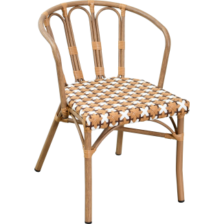 Poltrona parigina MARSAL in alluminio, rattan e nylon