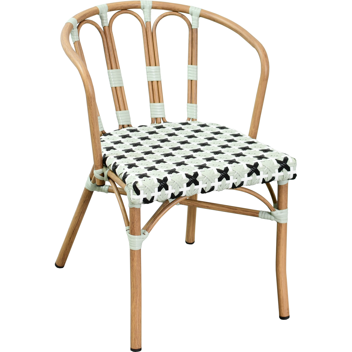Pariser Sessel MARSAL aus Aluminium, Rattan und Nylon