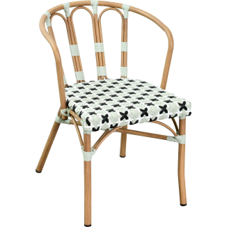 MARSAL Parisian Armchair: Aluminum, Rattan, and Nylon