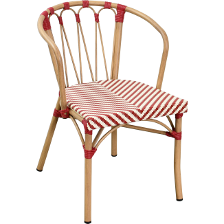 Silla de bar JARNAC de aluminio, ratán y textilene