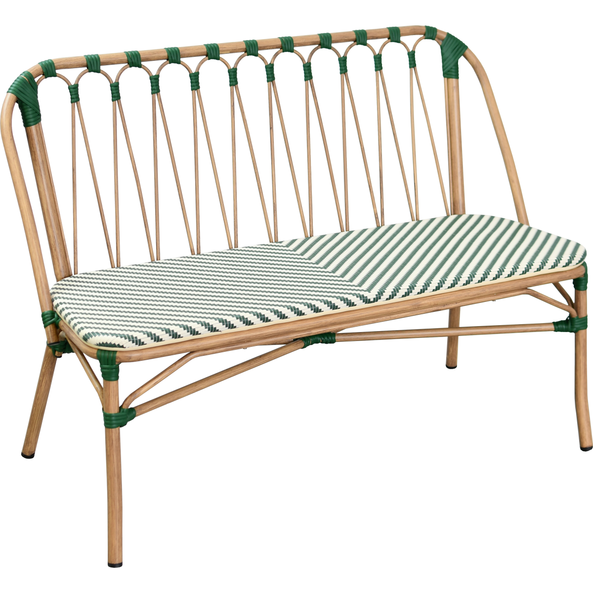Gastro sitzbank Bistrot JARNAC aus Aluminium, Rattan und Textilene