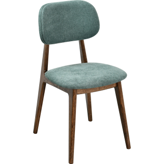 Sedia imbottita Mayac in faggio massiccio grigio-blu Néo Chic