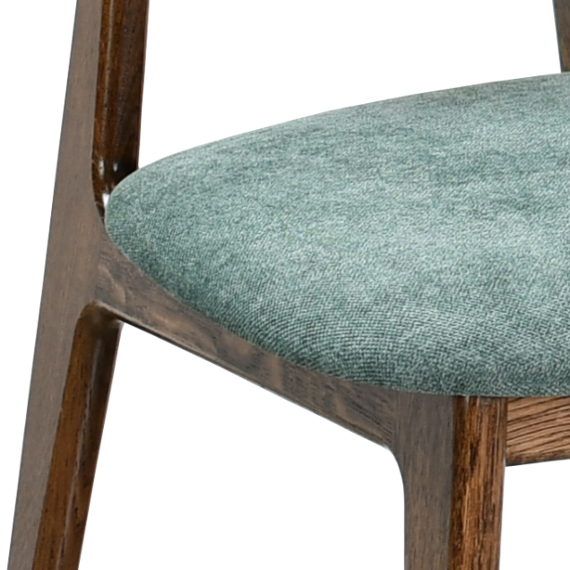 Silla tapizada Mayac de haya maciza gris azulado Néo Chic