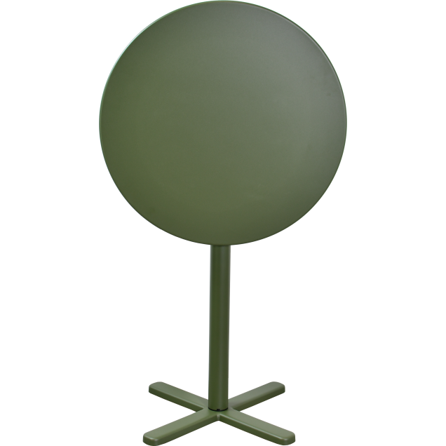 Mesa de exterior DARWIN-R80 MD de metal verde militar para terraza