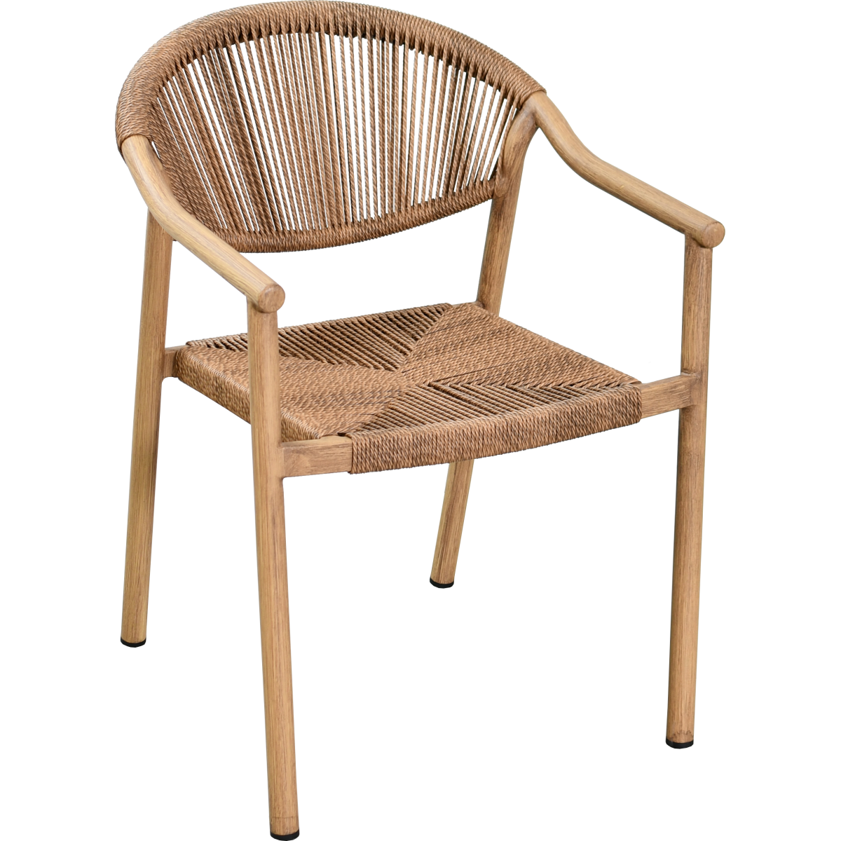 Fauteuil VINAX aluminium rotin tressage effet corde