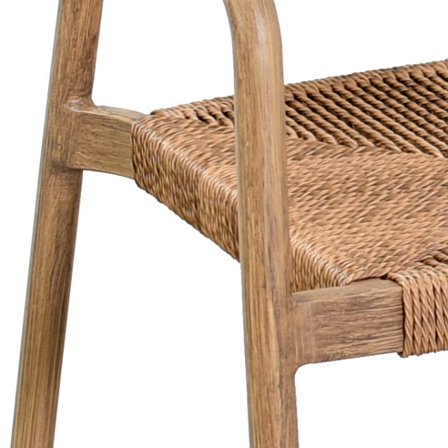 Fauteuil URCEL aluminium rotin tressage effet corde 