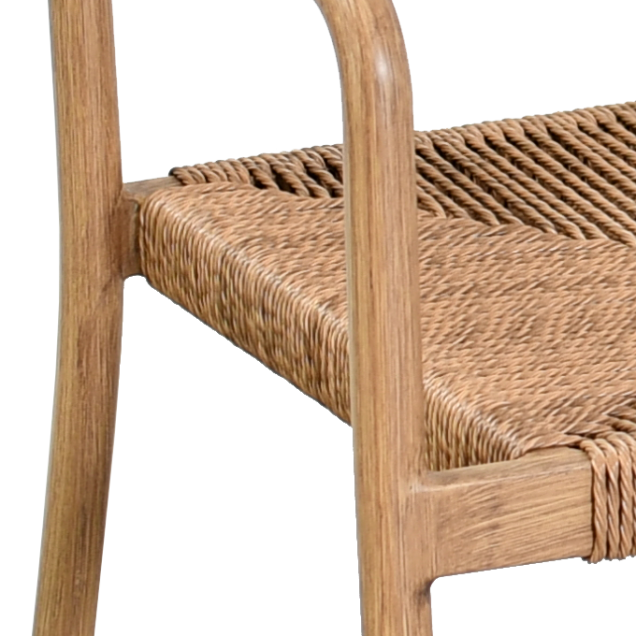 Fauteuil TASSO aluminium rotin tressage effet corde