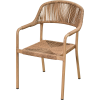 Fauteuil TASSO aluminium rotin tressage effet corde