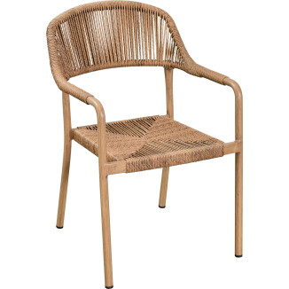 Fauteuil TASSO aluminium rotin tressage effet corde
