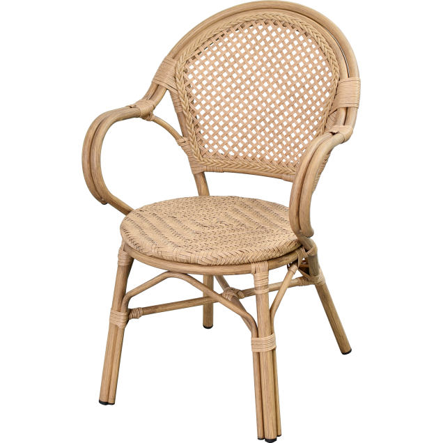 Fauteuil bistrot SONAC aluminium rotin effet corde