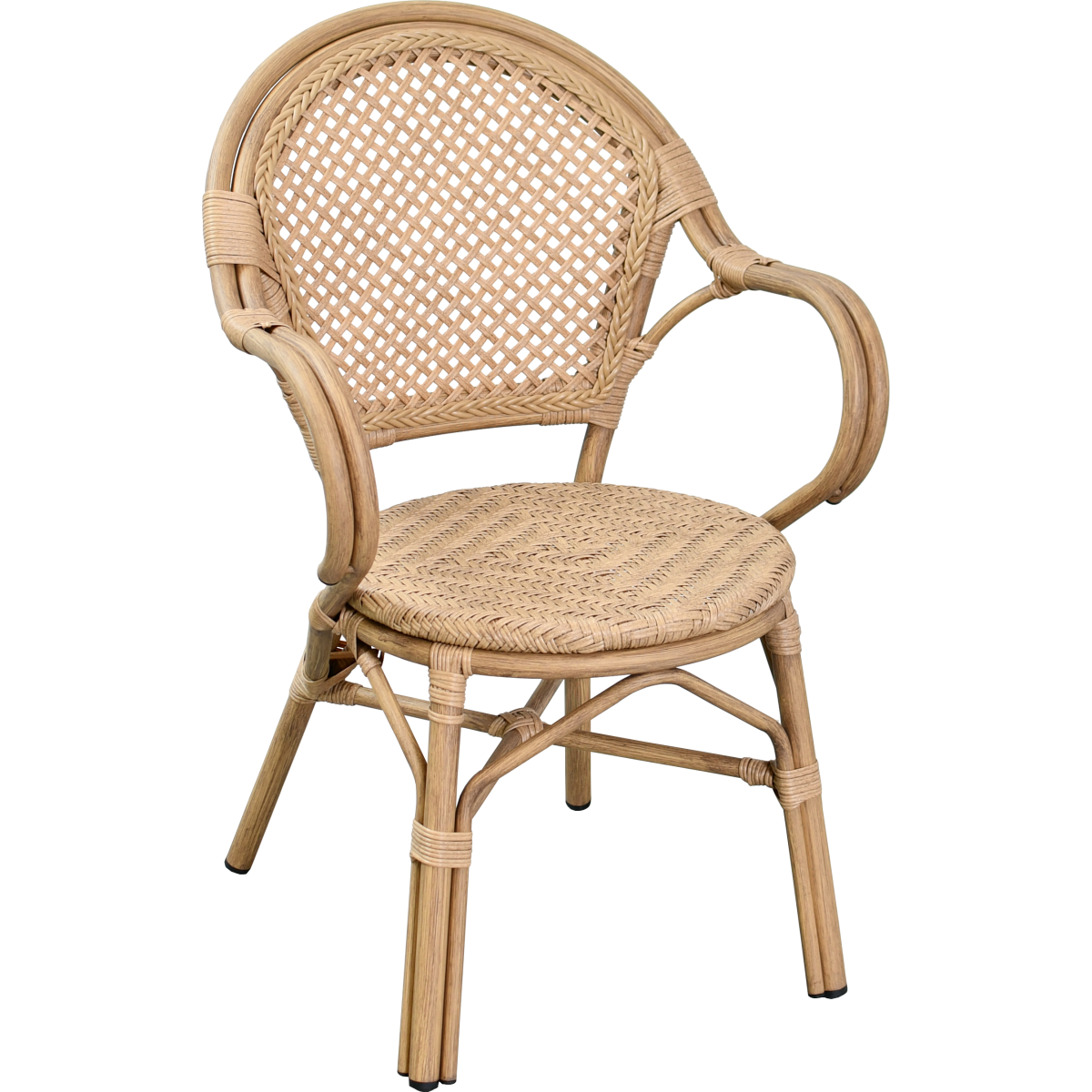 Fauteuil bistrot SONAC aluminium rotin effet corde