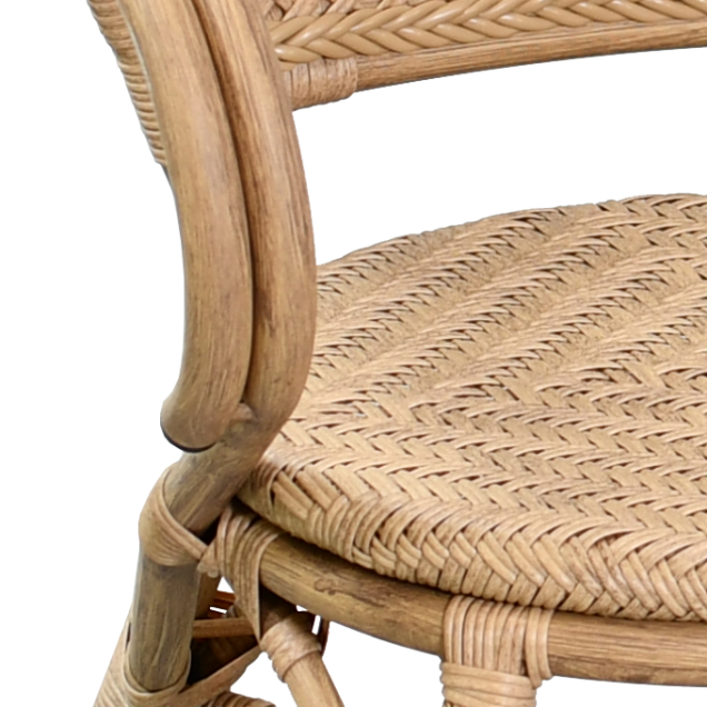 Fauteuil bistrot SONAC aluminium rotin effet corde