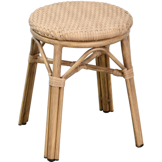 BACOURT stool aluminum rattan nylon weave