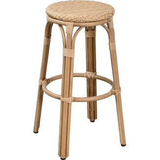 Tabouret PENOL aluminium rotin tressage