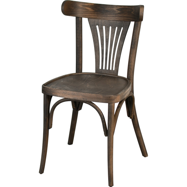 Chaise palmette wengé table 70x70