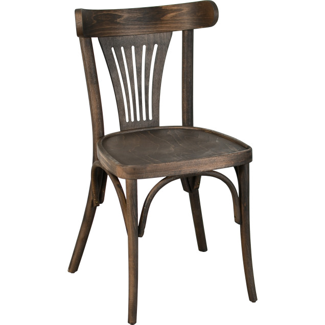 Chaise palmette wengé table 70x70
