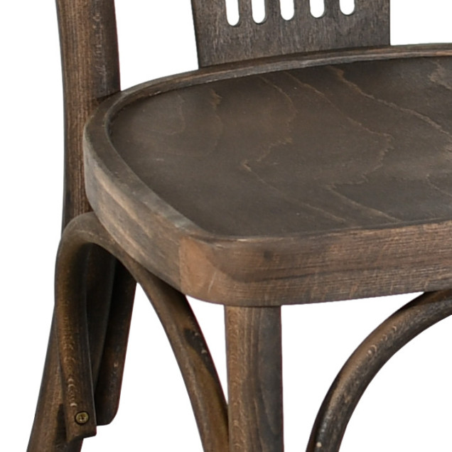 Chaise palmette wengé table 70x70