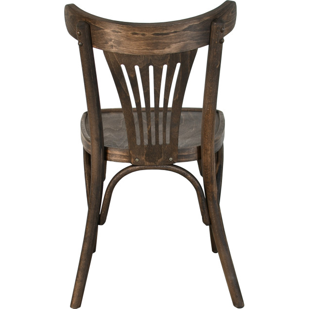 Chaise palmette wengé table 70x70