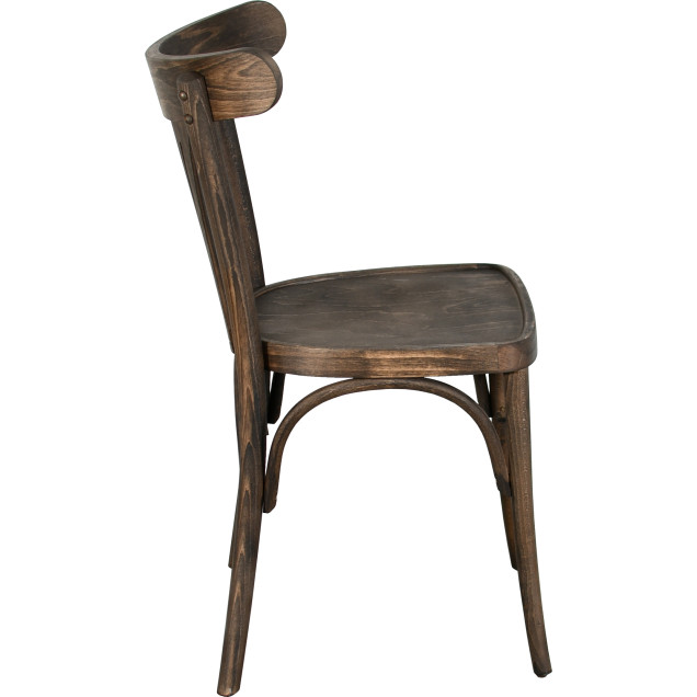 Chaise palmette wengé table 70x70