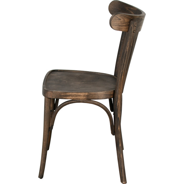 Chaise palmette wengé table 70x70