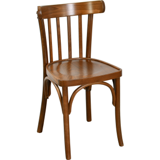 Sedia da bistrot Anzin in legno di faggio curvato, color noce