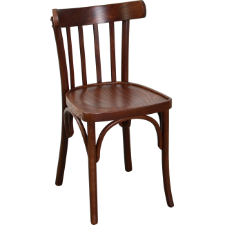 Anzin Bistro Chair, Curved Beech Wood, Walnut Finish