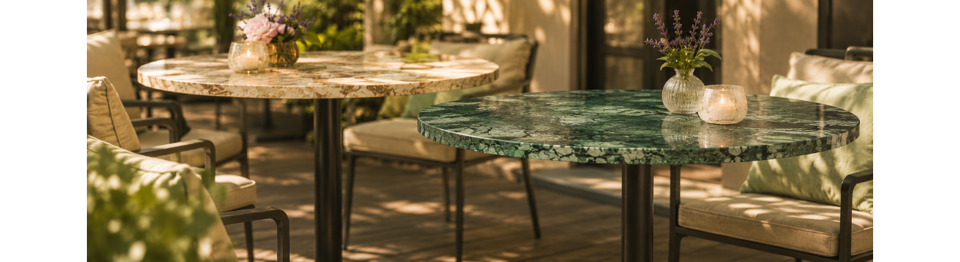 Tableros de mesa de mármol natural para restaurantes y bares